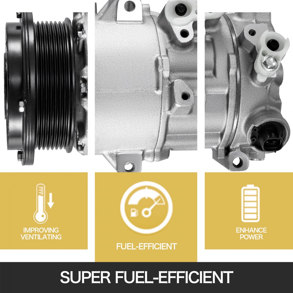 VEVOR AC Compressor with Clutch, Air Pump Compressor For 2010 2011 Fit Toyota Camry LE SE XLE 2.5L CO 11270C