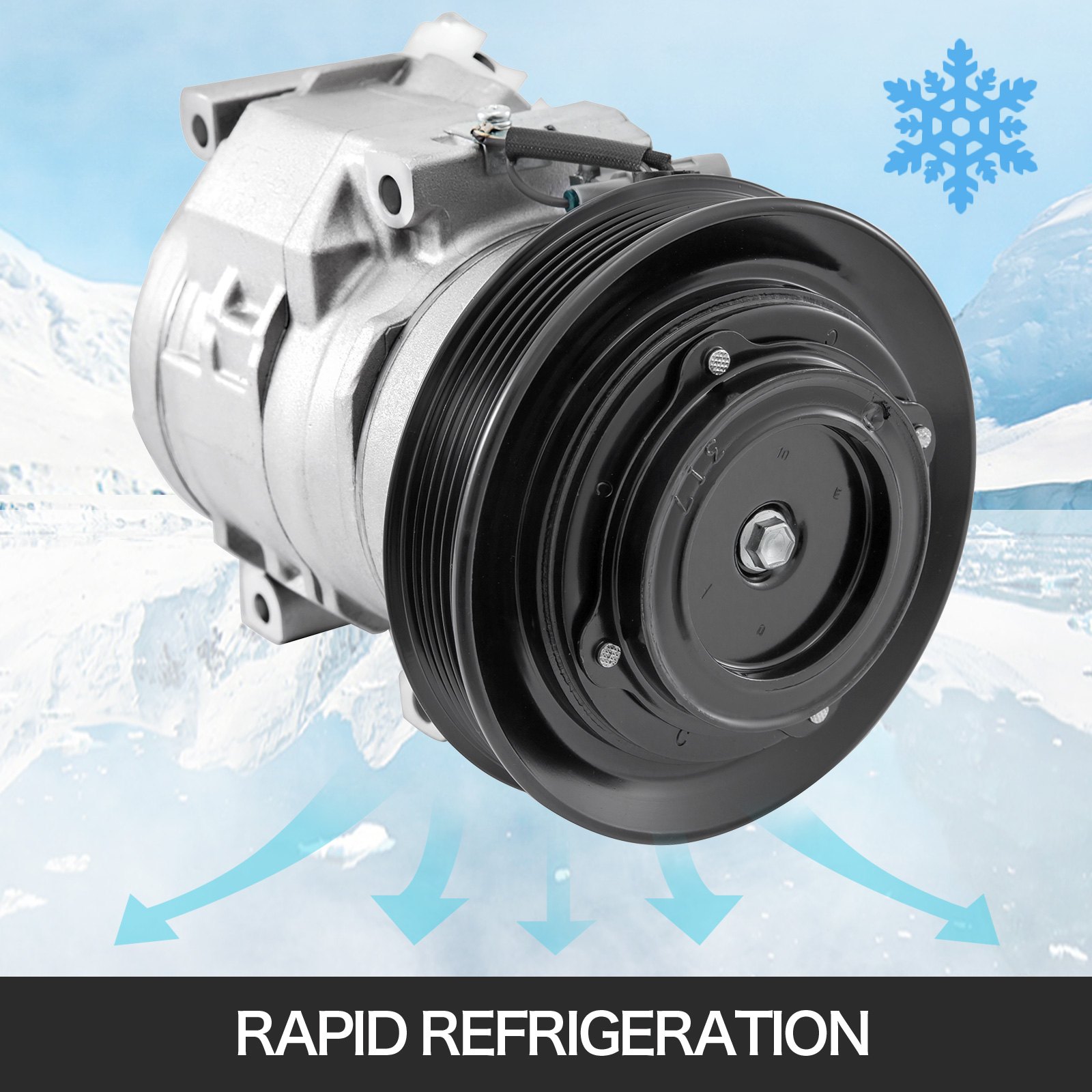 VEVOR A/C Compressor CO3407AC Air Compressor with Clutch for 2003, 2004, 2006-2008 Toyota Corolla 1.8L, Toyota Matrix 1.8L