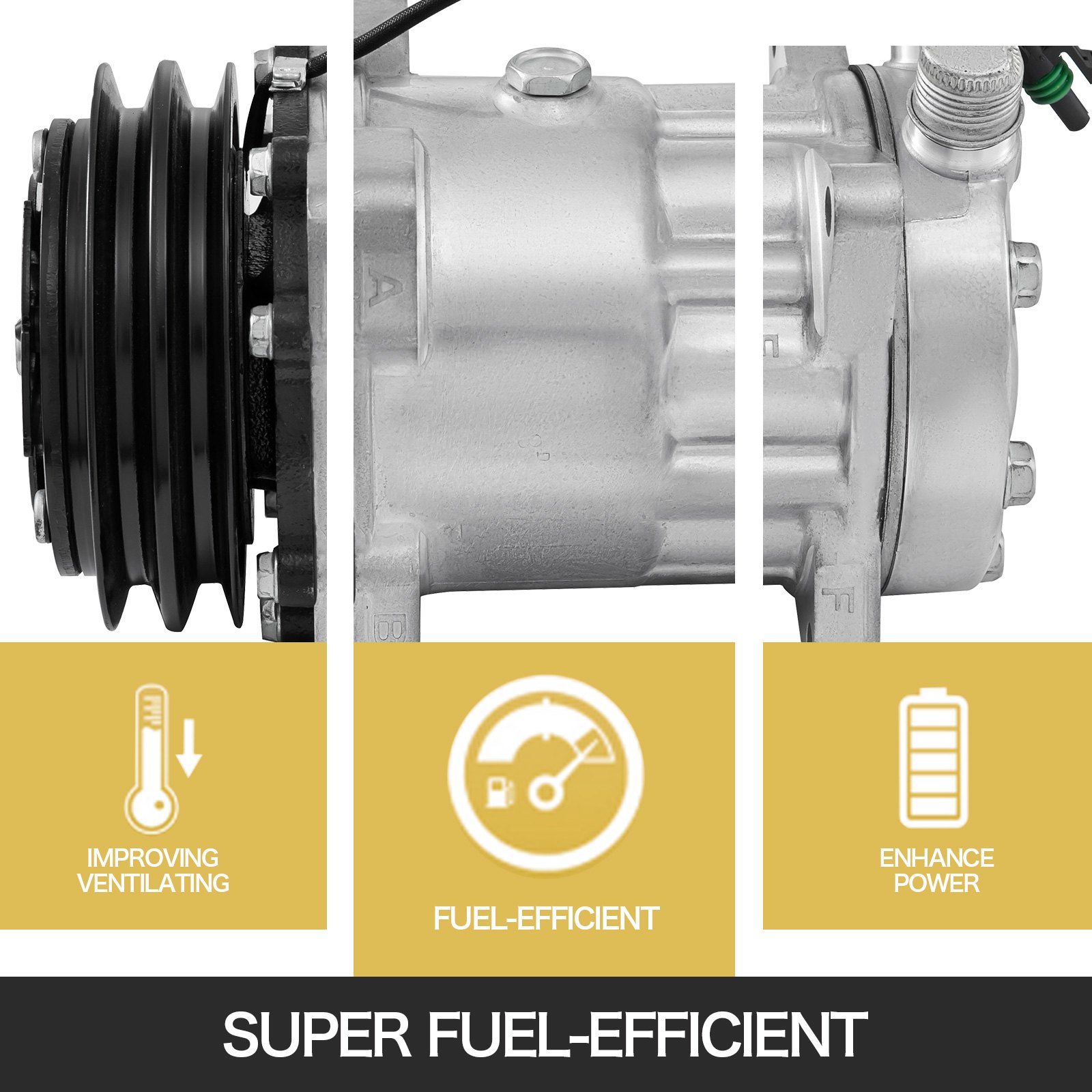 VEVOR CO 4647C 2259344000 AC Compressor For Hyundai Excel Wagoneer Fit Mazda 626