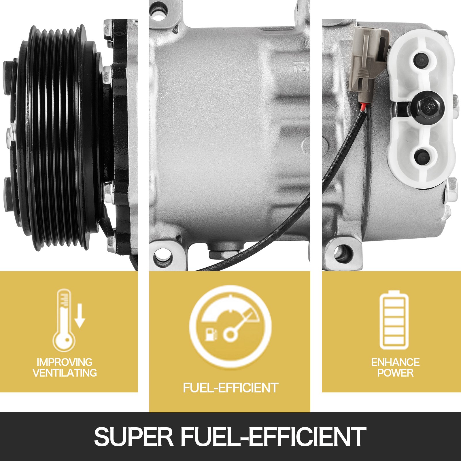 VEVOR Air Conditioner Compressor CO 4691C 55036340 A/C Compressor with Clutch for Jeep Cherokee Wrangler Dakota