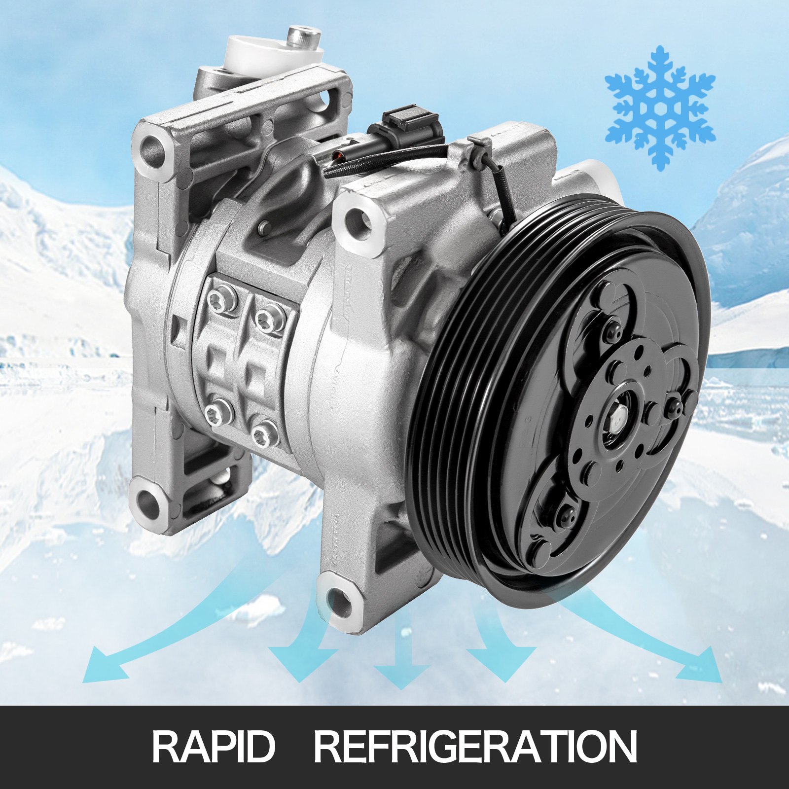 VEVOR A/C Compressor Kit Aluminum  AC Compressors w/ Clutch AC Conditioning Compressor Fits Nissan Sentra 1.8L 2000-2006 CO 10609JC