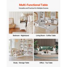 4 Piece Farmhouse Coffee Table Set with 66 in TV Stand & 2 End Tables