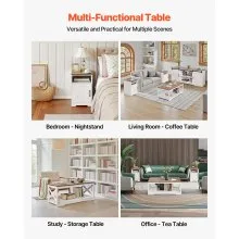 4 Piece Farmhouse Coffee Table Set with 66 in TV Stand & 2 End Tables