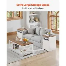 3 Piece Farmhouse Coffee Table Set 40 in with 2 End Table for Living Room