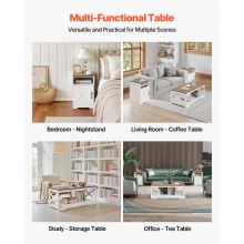 3 Piece Farmhouse Coffee Table Set 40 in with 2 End Table for Living Room