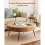 VEVOR 2 Pieces Round Coffee Tables Sets, 31.3 in Industrial Living Room Table with 1 End Side Table, Easy Assembly Coffee and End Tables Sets with Metal Legs, for Office, Living Room and Apartment