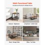 VEVOR 3 Pieces Living Room Table Sets, 41.3 in Industrial Coffee Table with 2 Square End Side Tables, Easy Assembly Coffee and End Tables Sets with Metal Legs, for Office, Living Room & Apartment