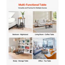 VEVOR 3 Pieces Round Coffee Table Sets, 31.5 in Industrial Living Room Table with 2 End Side Tables, Easy Assembly Coffee and End Tables Sets with Metal Legs, for Office, Living Room and Apartment