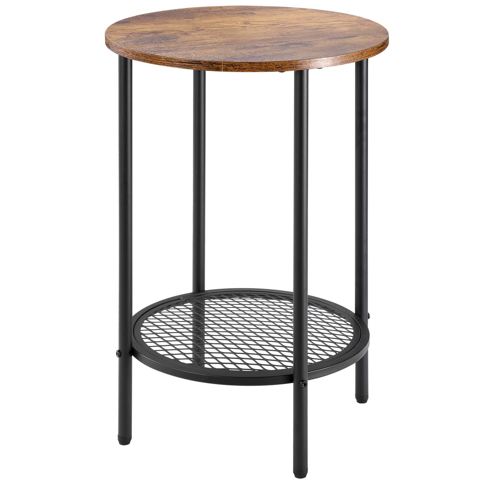 VEVOR 3 Pieces Round Coffee Table Sets, 80 cm Industrial Living Room Table with 2 End Side Tables, Easy Assembly Coffee and End Tables Sets with Metal Legs, for Office, Living Room and Apartment