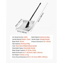 VEVOR Snow Shovel for Driveway, 40cm Wide Aluminum Alloy Snow Shovel, Non Slip Grip, Large Capacity Snowplow Shovels, Detachable & Lightweight Snows Removal Tool for Garden Car Camping Outdoors
