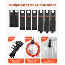 8-Pack Extension Cord Holder 3-Size Heavy-Duty Cord Organizer 8/9.45/12 Inches