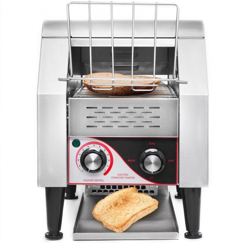 VEVOR Commercial Conveyor Toaster 1340W, Electric Heavy Duty Stainless Steel 150PCS/Hour, Commercial Bread Toaster Sliver 110V for Restaurant Breakfast