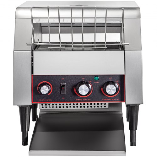 VEVOR 450 Slices/Hour Commercial Conveyor Toaster,2600W Stainless Steel Heavy Duty Industrial Toasters w/ Double Heating Tubes,Countertop Electric Restaurant Equipment for Bun Bagel Bread Baked Food