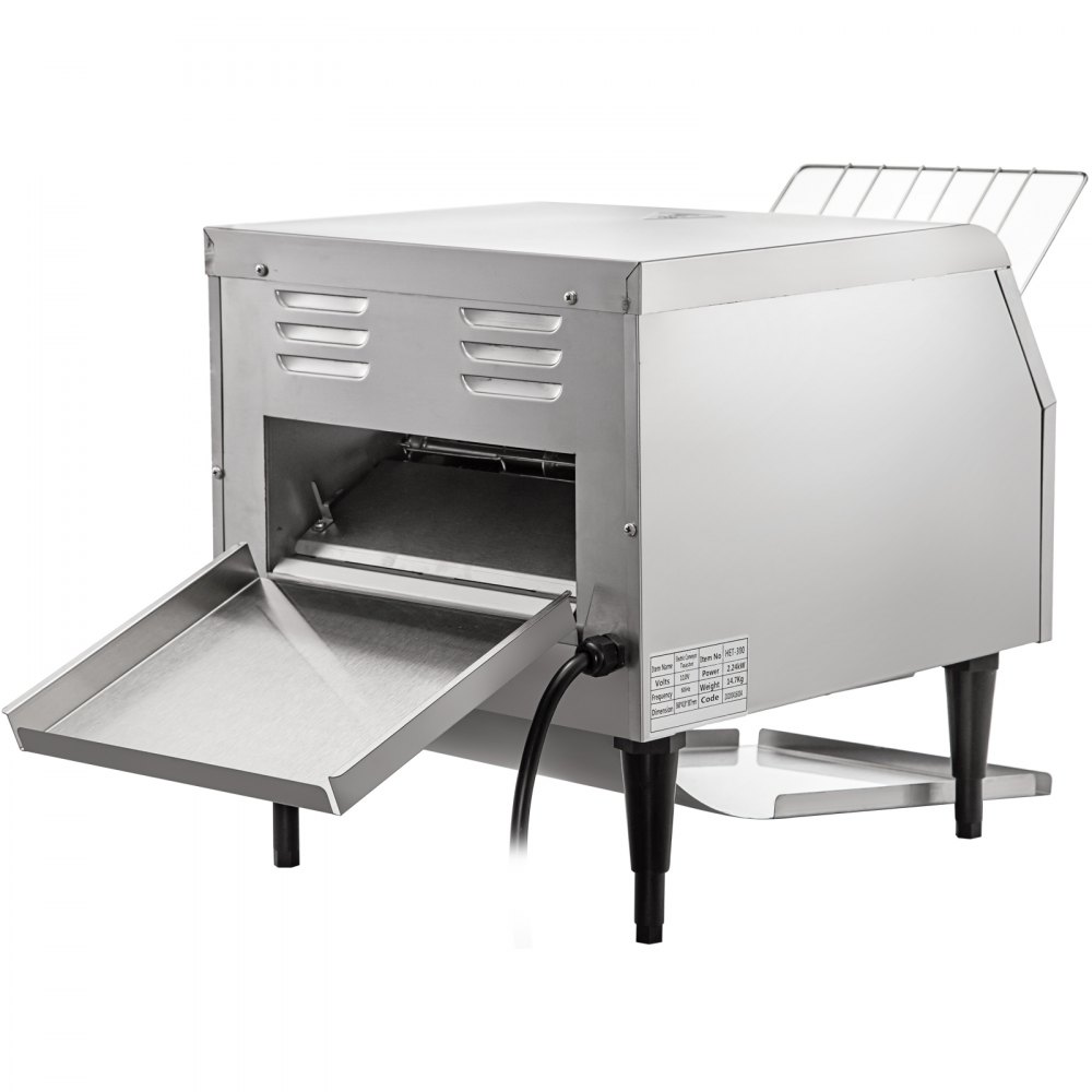 VEVOR 450 Slices/Hour Commercial Conveyor Toaster,2600W Stainless Steel Heavy Duty Industrial Toasters w/ Double Heating Tubes,Countertop Electric Restaurant Equipment for Bun Bagel Bread Baked Food
