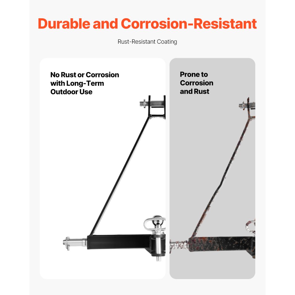 VEVOR 3 Point Hitch Receiver with 2 in Receiver, 3pt Quick Hitch Attachment, 6,000 lbs Capacity, Heavy Duty Tractor Tow Drawbar Adapter, Compatible with Kubota, Mahindra, John Deere, Massey Ferguson