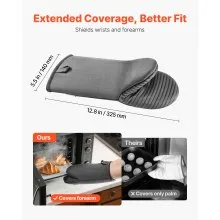 VEVOR Oven Mitts with Silicone Grip 500℉ Heat-Resistant Kitchen Oven Mitts 2 Pcs
