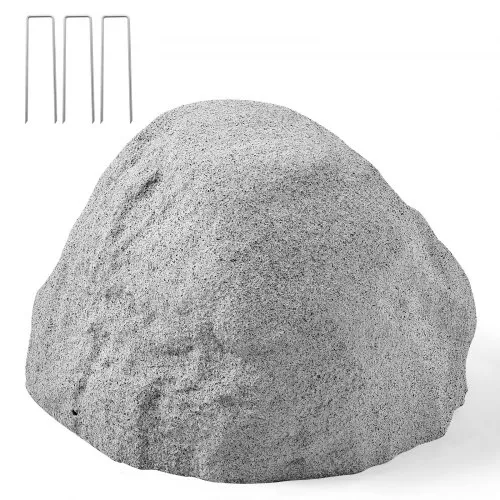 VEVOR Faux Rock Cover, Outdoor Fake Rock Well Pump Cover, Realistic Natural Texture, Lightweight & Weather-Resistant Polyresin Artificial Boulder for Landscaping Garden Yard Décor, Grey, Small Size