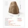 VEVOR Faux Rock Cover, Outdoor Fake Rock Well Pump Cover, Realistic Natural Texture, Lightweight & Weather-Resistant Artificial Boulder for Landscaping Garden Yard Décor, Sandy Brown, Small Size