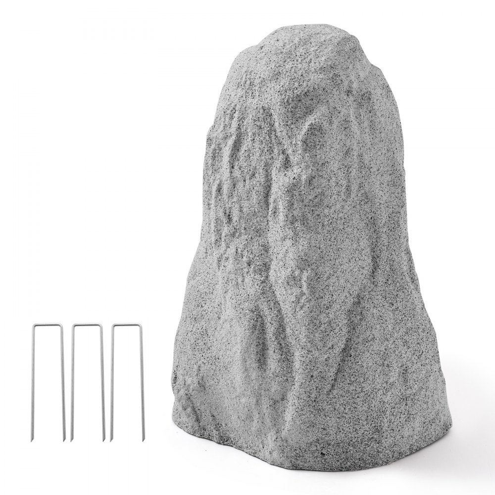 VEVOR Faux Rock Cover, Outdoor Fake Rock Well Pump Cover, Realistic Natural Texture, Lightweight & Weather-Resistant Polyresin Artificial Boulder for Landscaping Garden Yard Décor, Grey, Medium Size