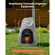 VEVOR Faux Rock Cover, Outdoor Fake Landscape Rock Well Pump Cover, Realistic Appearance & Seamless Design, Lightweight & Weather-Resistant Artificial Boulder for Garden Yard Décor, Grey, Medium Size