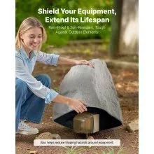 VEVOR Faux Rock Cover, Outdoor Fake Landscape Rock Well Pump Cover, Realistic Appearance & Seamless Design, Lightweight & Weather-Resistant Artificial Boulder for Garden Yard Décor, Grey, Medium Size