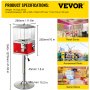 VEVOR Vending Machine with Stand,Rotatable Four Compartments Square Candy Vending Machine, PC & Iron Large Gumball Bank Adjustable Dispenser Wheels for 1" Gumballs (Red)