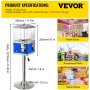 VEVOR Vending Machine with Stand, Blue Quarter Candy Dispenser, Rotatable Four Compartments Square Candy Vending Machine, PC & Iron Large Gumball Bank Adjustable Dispenser Wheels for 1 inch Gumballs