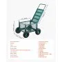 VEVOR Rolling Garden Cart with Seat, Metal Rolling Garden Work Seat with Wheels, Supports up to 400 LBS, Heavy Duty Gardening Cart Scooter, Outdoor Wagon & Stool on Wheels for Lawn, Patio, Backyard