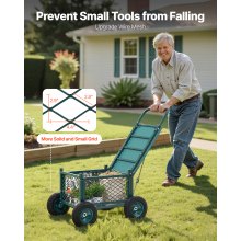Rolling Garden Seat with Wheel 400LB Heavy Duty Metal Garden Cart with Storage