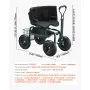 VEVOR Garden Seat with Wheels, Rolling Garden Stool with Height Adjustable & 360° Swivel Seat, 400lbs Weight Capacity, Gardening Cart Bench, Ergonomic Backrest & Tool Storage, for Garden, Yard, Patio