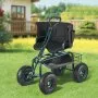 VEVOR Garden Seat with Wheels, Rolling Garden Stool with Height Adjustable & 360° Swivel Seat, 400lbs Weight Capacity, Gardening Cart Bench, Ergonomic Backrest & Tool Storage, for Garden, Yard, Patio