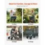 Outdoor Rolling Garden Cart with Swivel Seat All-Terrain Wheels Tool Tray 300lbs