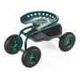 Outdoor Rolling Garden Cart with Swivel Seat All-Terrain Wheels Tool Tray 300lbs