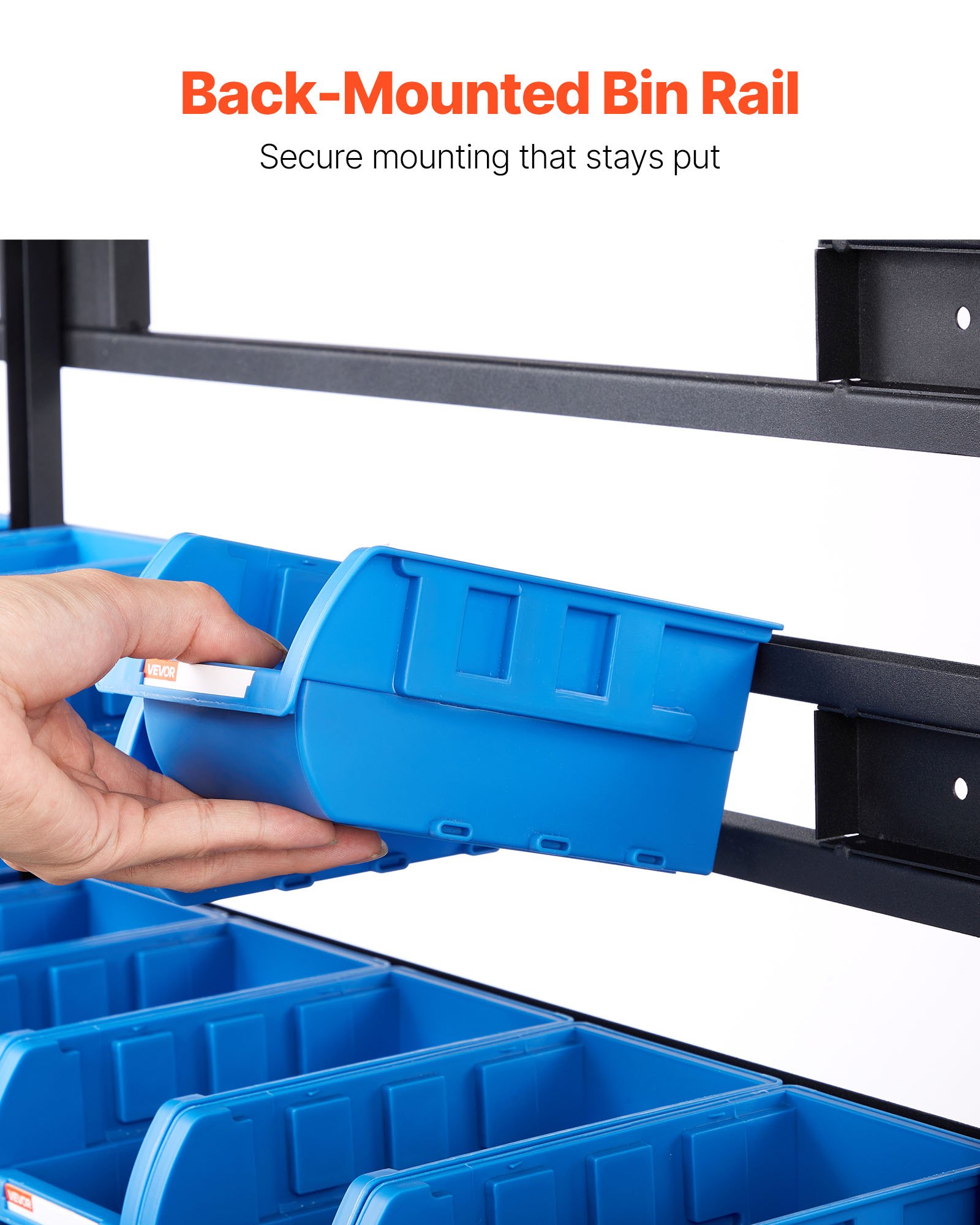 VEVOR 7-Tier Double-Sided Rolling Bin Storage Rack, 94 Plastic Bins, Dual-Sided Parts Organizer with Wheels, Mobile Tool Organizer for Garage, Warehouse, Office, Restaurant, Classroom, Kitchen