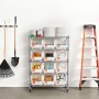 VEVOR 5-Tier Rolling Bin Storage Rack, 12 Organizer Bins, Bin Rack Storage Steel Wire Shelving System with Wheels, Mobile Tool Organizer for Garage, Warehouse, Office, Restaurant, Classroom, Kitchen