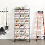 VEVOR 7-Tier Rolling Bin Storage Rack, 18 Organizer Bins, Bin Rack Storage Steel Wire Shelving System with Wheels, Mobile Tool Organizer for Garage, Warehouse, Office, Restaurant, Classroom, Kitchen