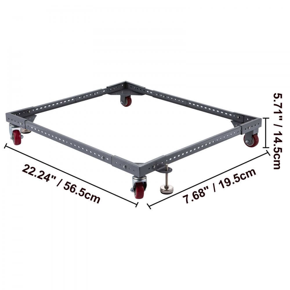 VEVOR Adjustable Universal Mobile Base PM-2500 Heavy-Duty Mobile Base Rolling Mobile Base, Used for Mobilizing Large Power Tools, Table Saws, Drill Press, Planers, Jointers, Fridge and Washing Machine