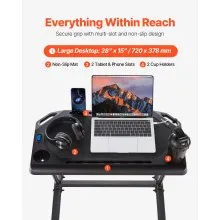 VEVOR Mobile Cycling Desk Foldable Bike Trainer Fitness Desk with Lockable Wheel
