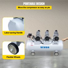 VEVOR Oil Free Air Compressor Air Compressor Tank 100L 3HP Ultra Silent Inflator