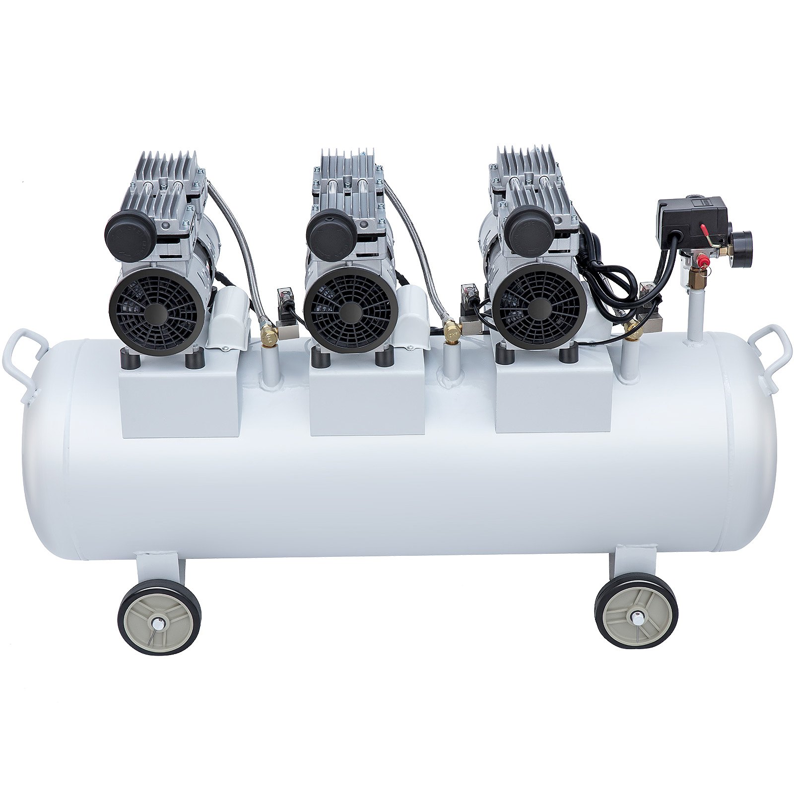 VEVOR 3HP Oil Free Air Compressor Silenced 100L Tank Ultra 3 Silent Inflator for Auto Repair, Tire Inflation, Spray Painting, Woodwork Nailing