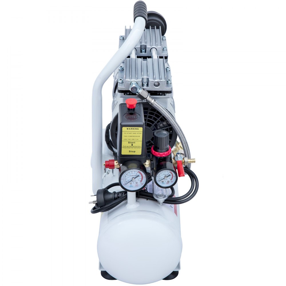 VEVOR 9L Oil Free Air Compressor 0.75HP Silenced Inflator Home Garage Workshop for Auto Repair, Tire Inflation, Spray Painting, Woodwork Nailing