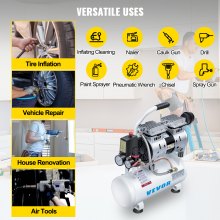 VEVOR 0.75HP Oil Free Air Compressor Air Compressor Tank 9L Silent Inflator