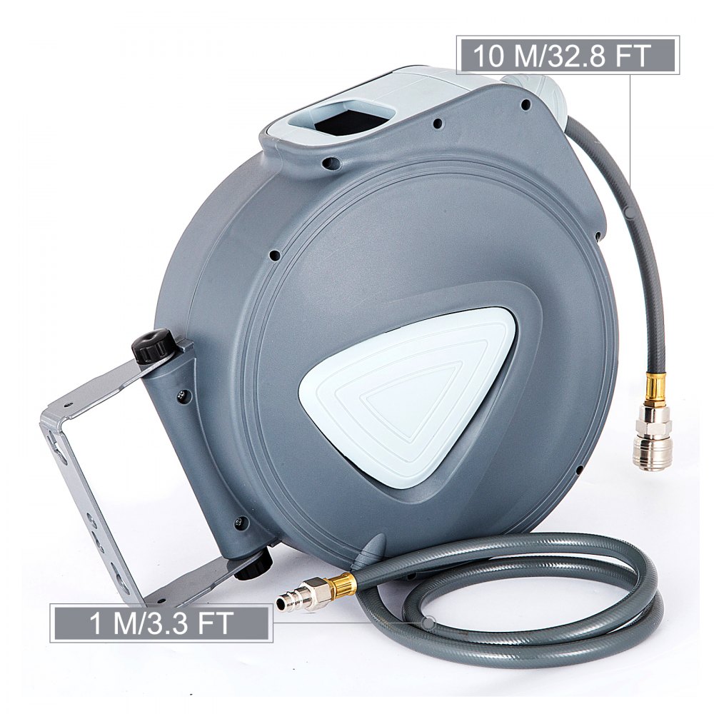 33ft 10m Air Hose Reel Retractable Auto Rewind Air Line Compressor Tools