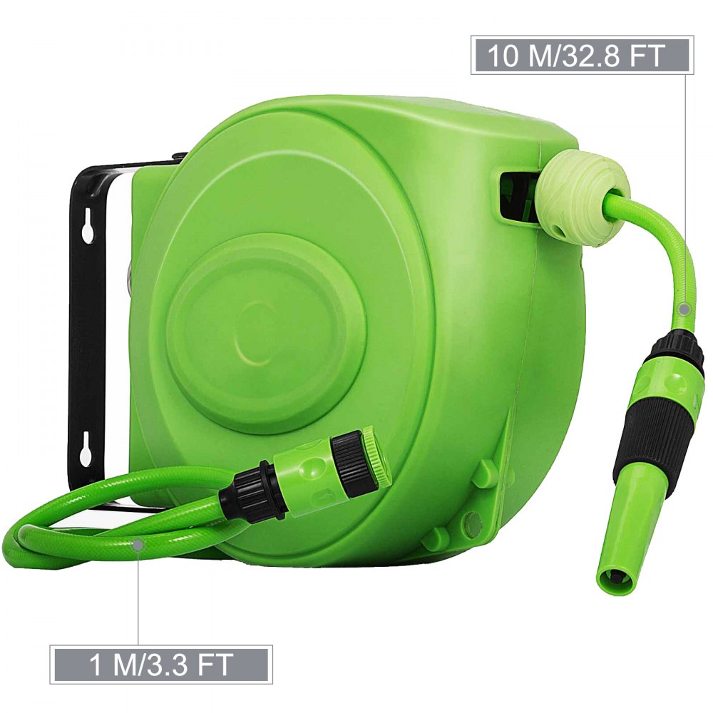 VEVOR 10M Retractable Water Hose Reel Wall Mounted Auto Rewind Commercial Grade
