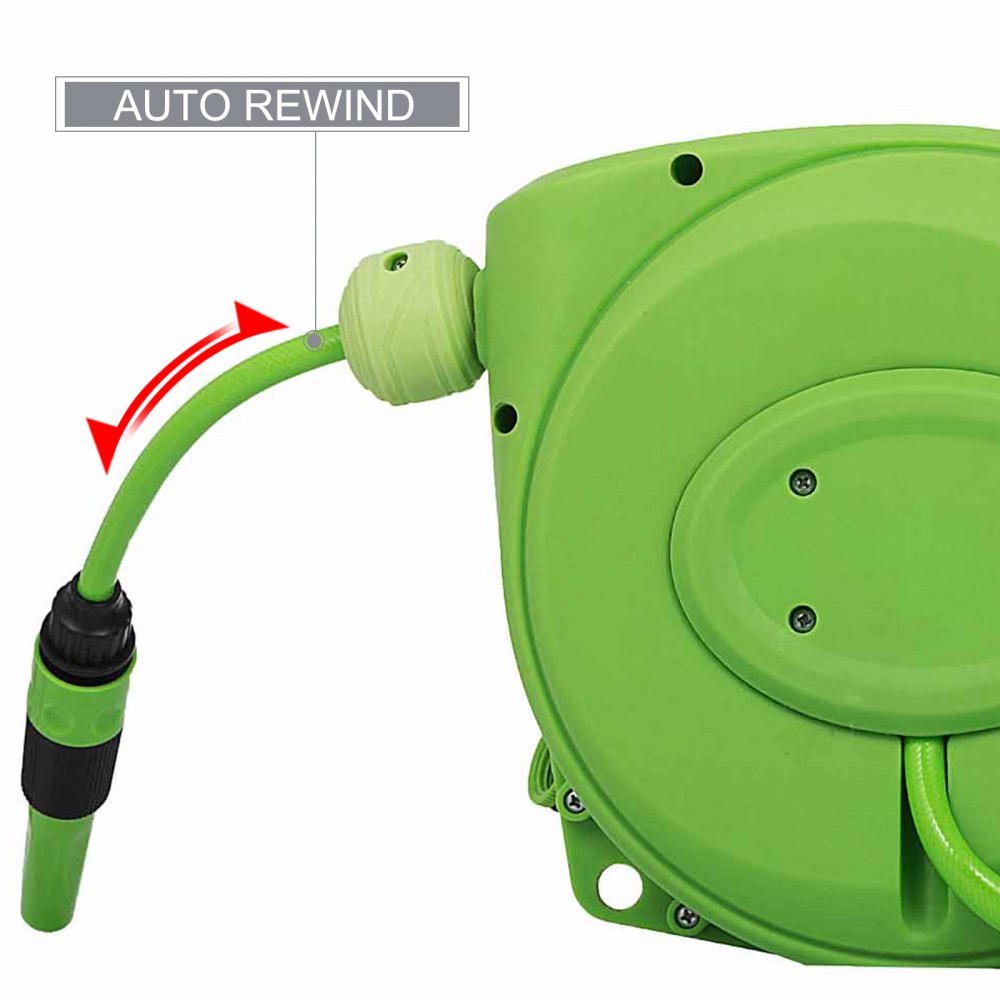 VEVOR 10M Retractable Water Hose Reel Wall Mounted Auto Rewind Commercial Grade