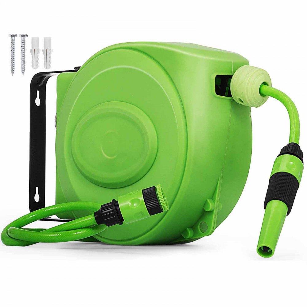 VEVOR 10M Retractable Water Hose Reel Wall Mounted Auto Rewind Commercial Grade