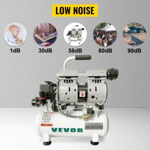 VEVOR Air Compressor 2 Gallon Ultra Quiet Oil-free Air Compressor 9L Tank Silent Air Compressor 550W Oil free Compressor Low noise with Safe Solenoid Valve