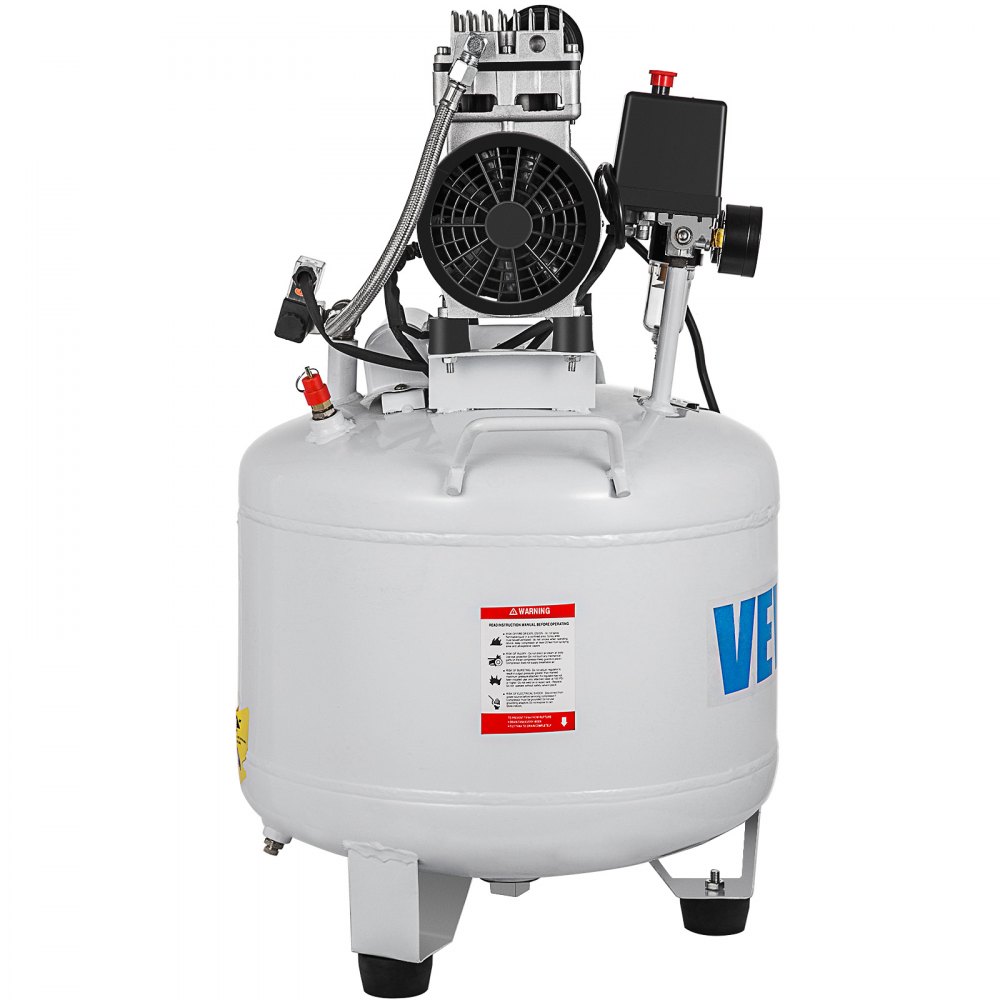 VEVOR Vertical Air Compressor 8.8 Gallon Ultra Quiet Oil-free Air Compressor 40L Tank Silent Air Compressor 850W Oil free Compressor Low noise