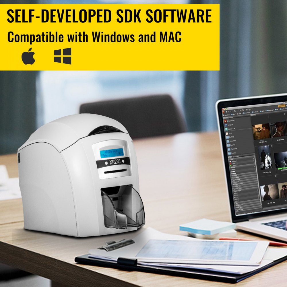 VEVOR Double-Sided ID Card Printer Bundles Model Number XR260D ID Badge Maker