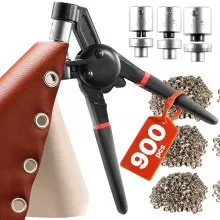 Grommet Tool Kit 900 PCS 5/16 Inch 3/8 Inch 1/2 Inch Metal Eyelets Grommets